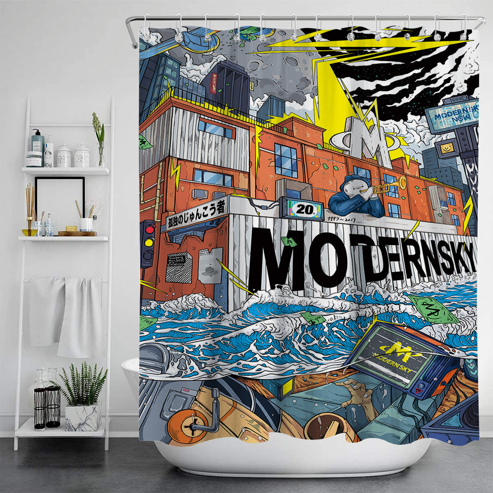 Nordic Modern Painting Bath Tent for Bathroom Storage - Multiple Sizes & Styles
