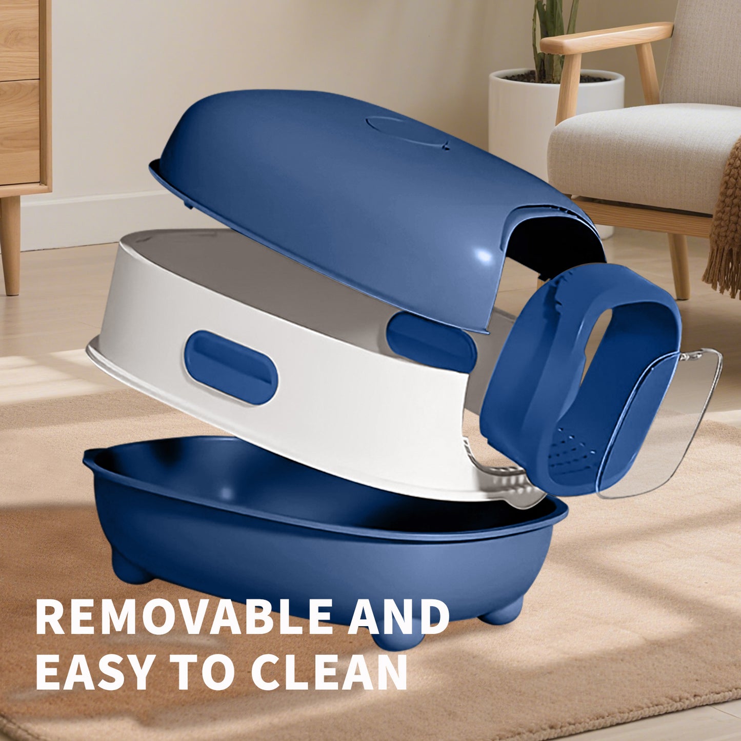 Self Pickup Cat Litter Box - E-Model Pet Furniture for Cats