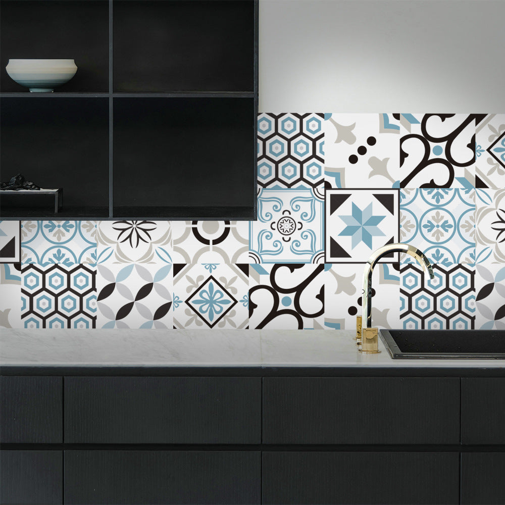 Self-Adhesive Antique Tile Stickers Waterproof Wall Decor 10x10cm, 15x15cm, 20x20cm