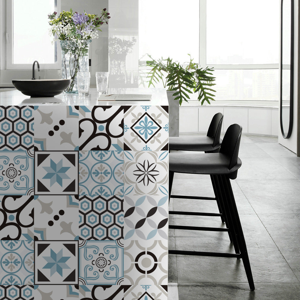 Self-Adhesive Antique Tile Stickers Waterproof Wall Decor 10x10cm, 15x15cm, 20x20cm