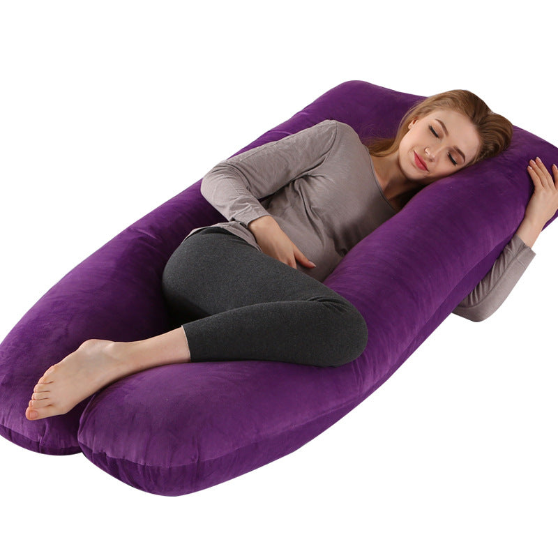 Cotton Maternity U-Shaped Pillow - Comfortable Pregnancy Support 70x130cm
