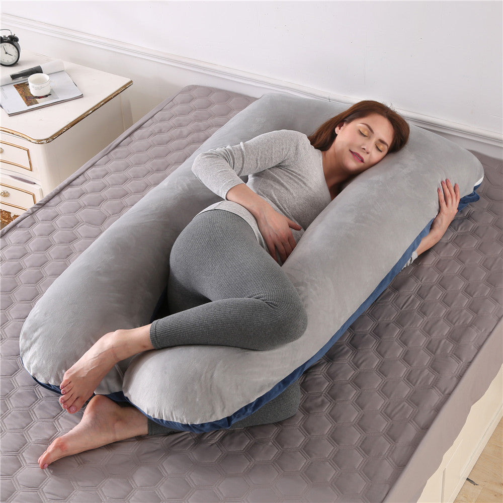 Cotton Maternity U-Shaped Pillow - Comfortable Pregnancy Support 70x130cm