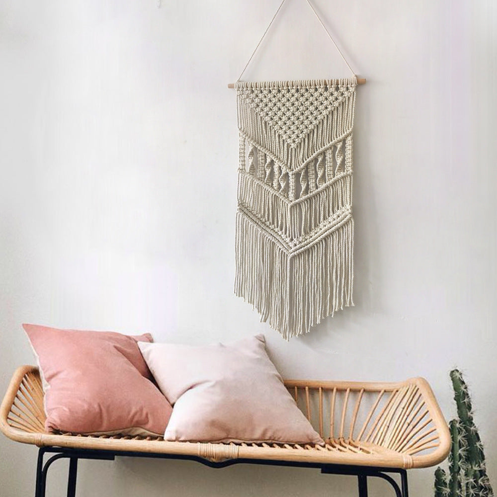 Beige Hand-Woven Tapestry Wall Hanging for Home Decor 40x80cm