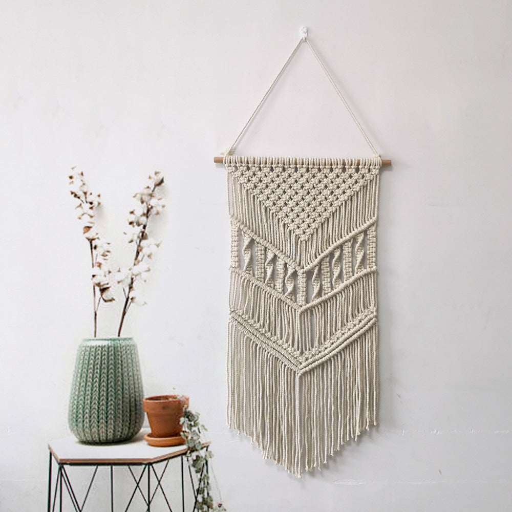 Beige Hand-Woven Tapestry Wall Hanging for Home Decor 40x80cm