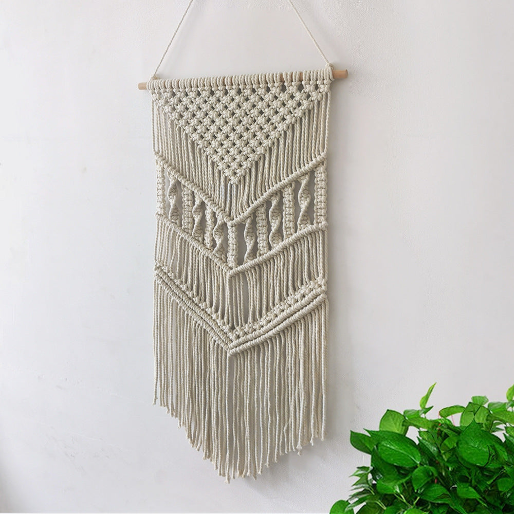 Beige Hand-Woven Tapestry Wall Hanging for Home Decor 40x80cm