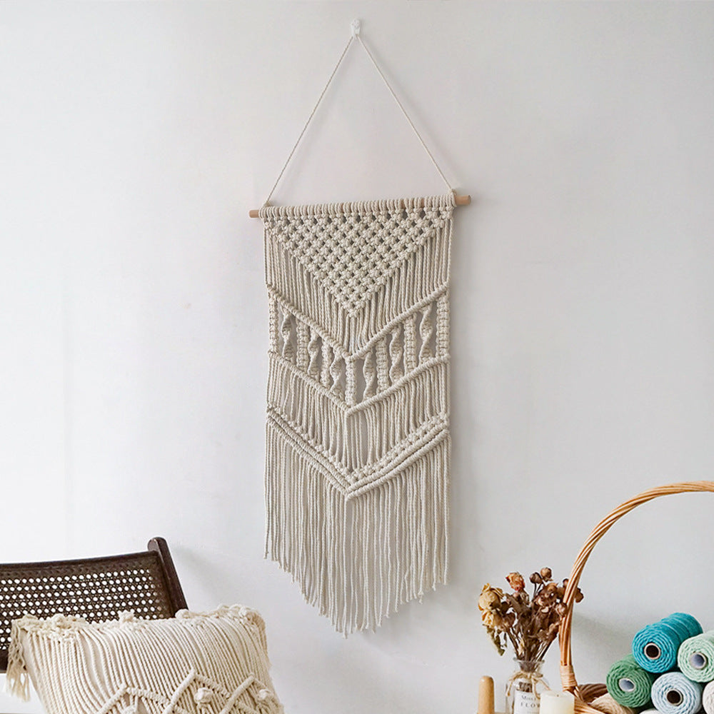 Beige Hand-Woven Tapestry Wall Hanging for Home Decor 40x80cm
