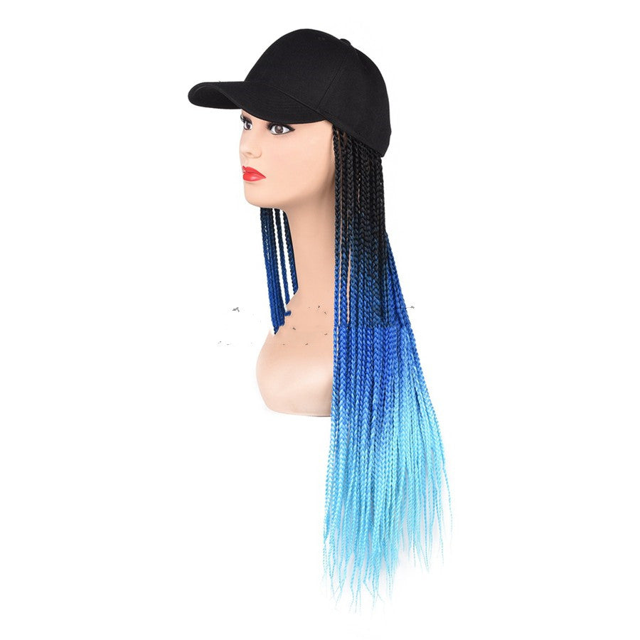 Braided Hair Wig Cap with Long Straight Hair