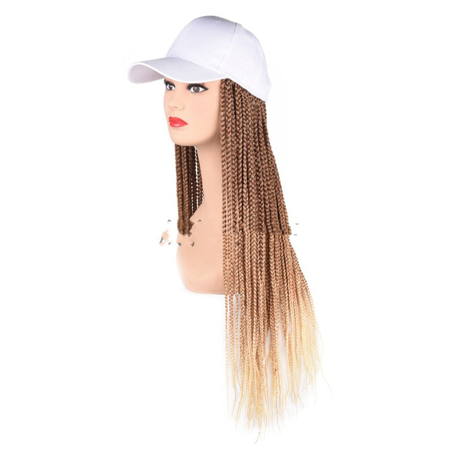 Braided Hair Wig Cap with Long Straight Hair