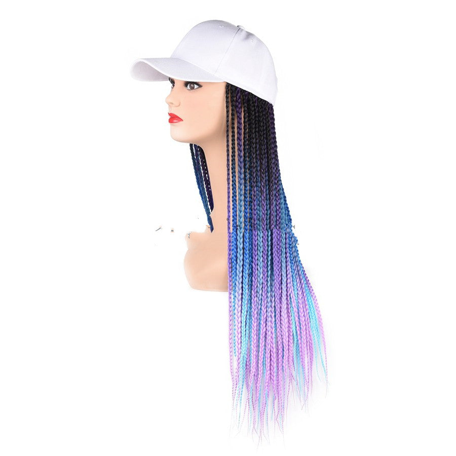 Braided Hair Wig Cap with Long Straight Hair