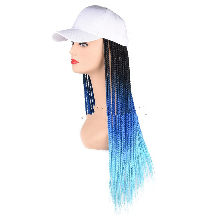 Braided Hair Wig Cap with Long Straight Hair