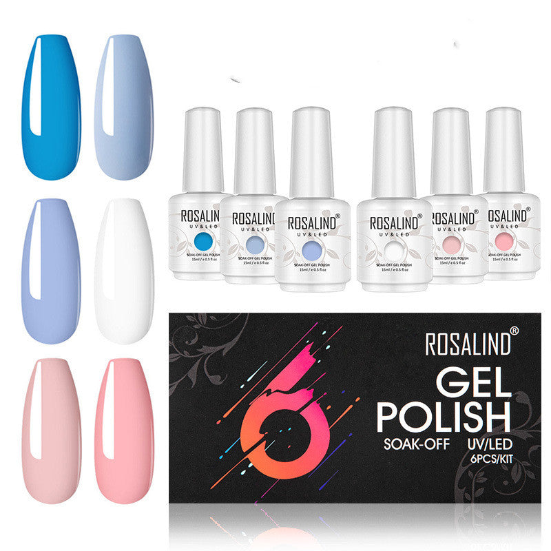 UV Gel Nail Polish Set, 6 Colors - 15ml Bottles