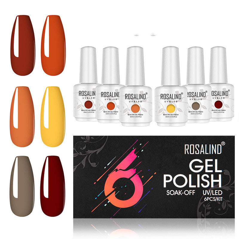 UV Gel Nail Polish Set, 6 Colors - 15ml Bottles