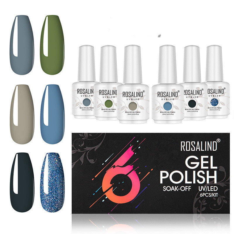 UV Gel Nail Polish Set, 6 Colors - 15ml Bottles