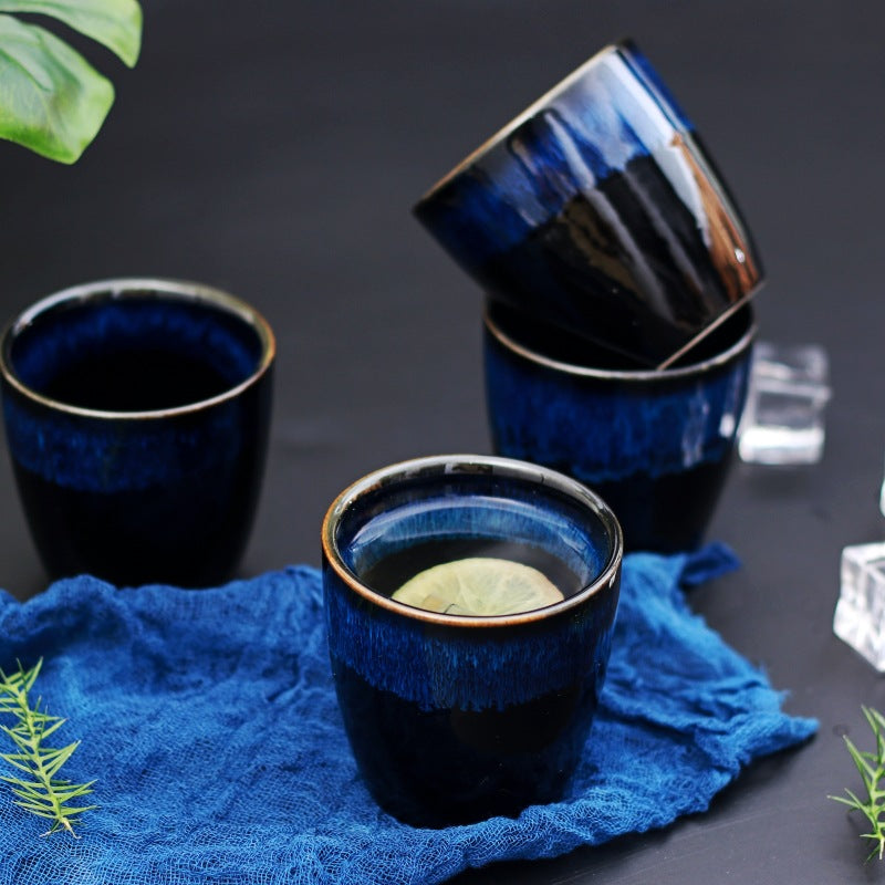 Japanese Ceramic Creative Teacup - Blue, 101-200ml Household Tableware