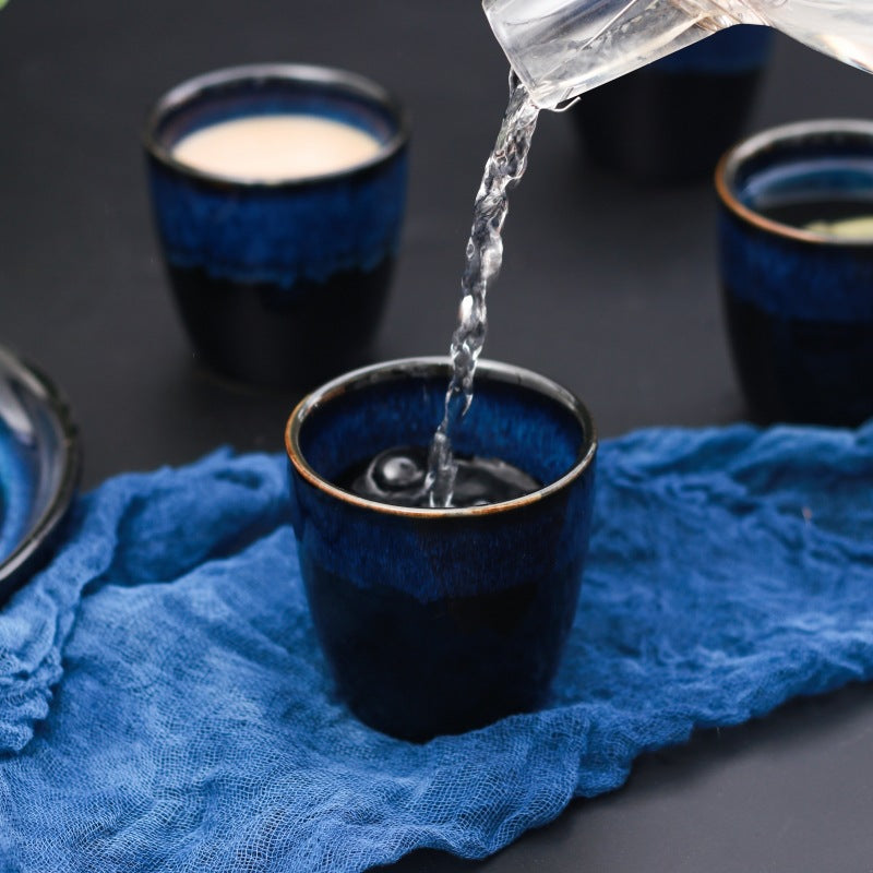 Japanese Ceramic Creative Teacup - Blue, 101-200ml Household Tableware