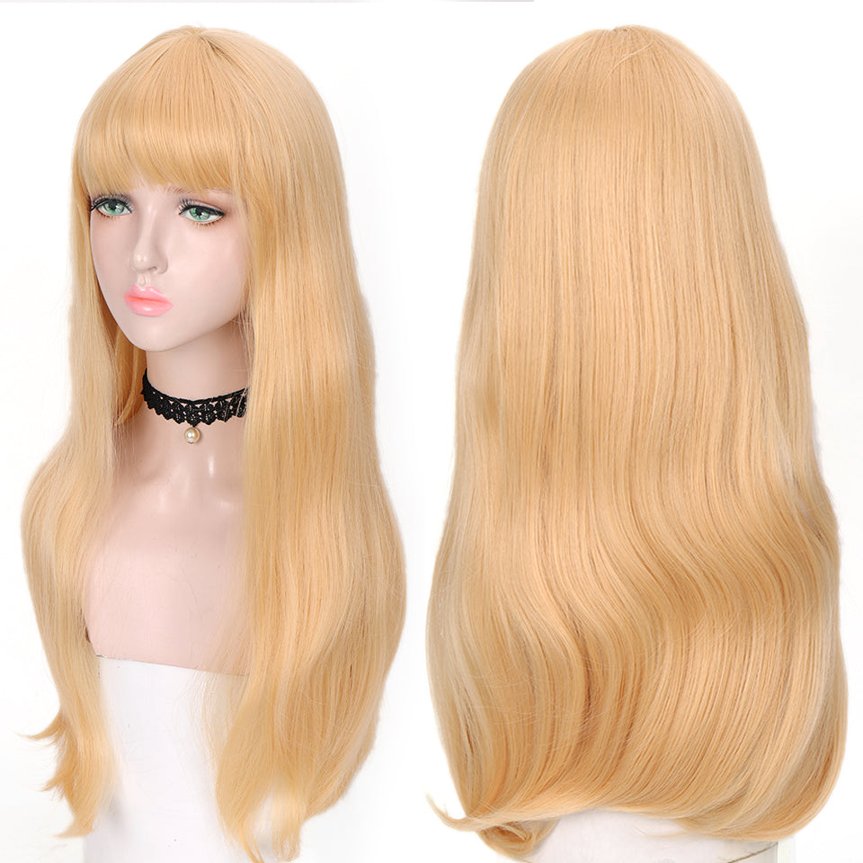 Ladies Long Straight Hair Headgear - Anime Style Hair Accessory for Cosplay & Fashion