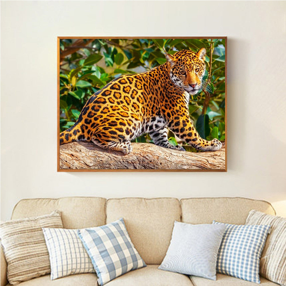 Diamond Painting Leopard Animal Art Kit - Full Square or Angle Sizes for Home Decor and Gifts