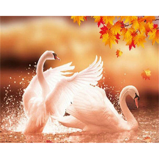 Modern White Goose Wall Art Canvas Painting for Home Decor