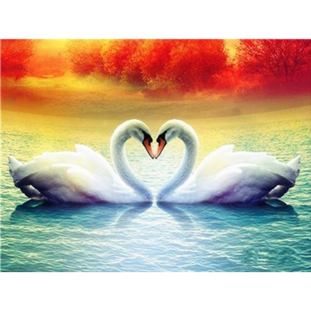 Modern White Goose Wall Art Canvas Painting for Home Decor