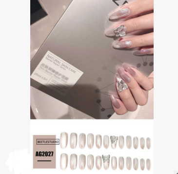 Long-Lasting Nail Art Butterfly Stickers Set - Transparent Gray-Black Varieties