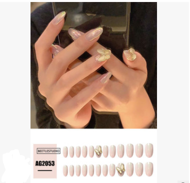 Long-Lasting Nail Art Butterfly Stickers Set - Transparent Gray-Black Varieties