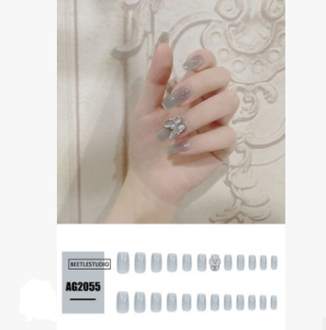 Long-Lasting Nail Art Butterfly Stickers Set - Transparent Gray-Black Varieties