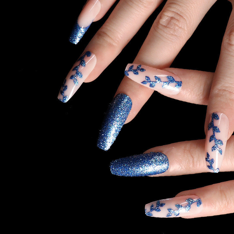 Blue & Pink Ballet Coffin Press-On Nails