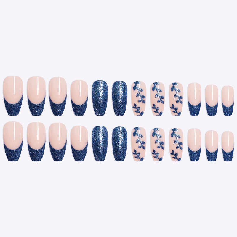 Blue & Pink Ballet Coffin Press-On Nails