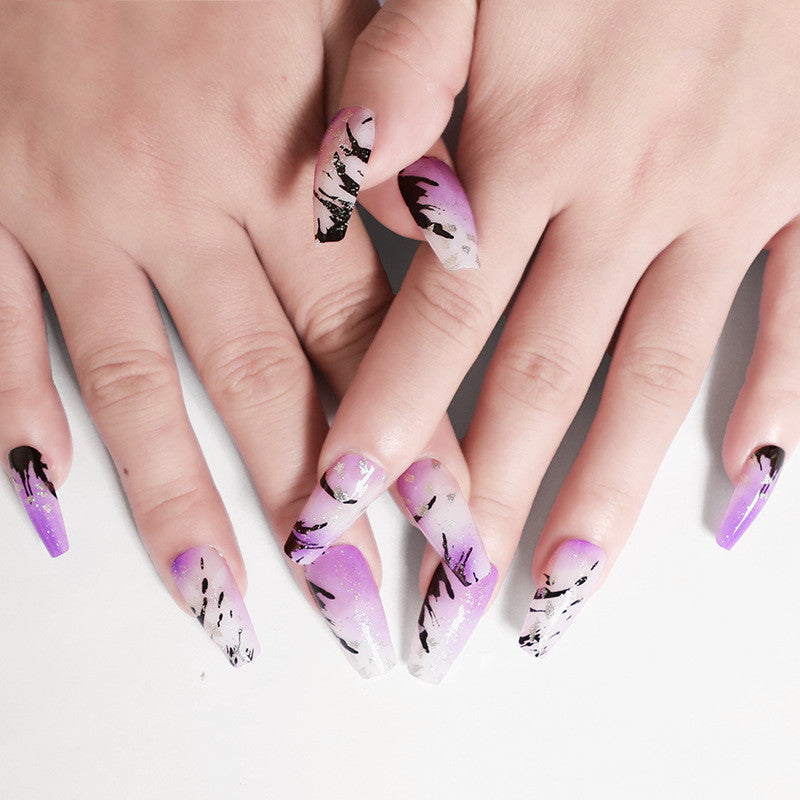 Ballet Coffin False Nails - Dream Purple