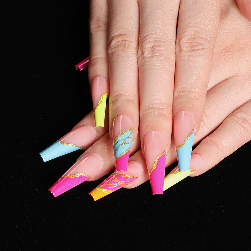 Coffin Nail Art Press-On Set - Colorful