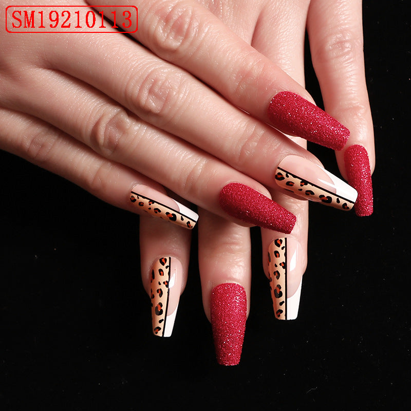 Leopard Print Ballet Fake Nails - Press-On Nail Set