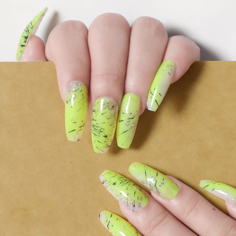 Transparent False Nails - Green