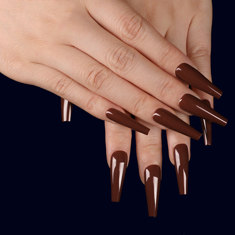 Colorful Nail Art Stickers - Coffin & Ballet Fake Nail Wraps Set