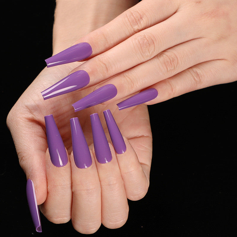 Colorful Nail Art Stickers - Coffin & Ballet Fake Nail Wraps Set