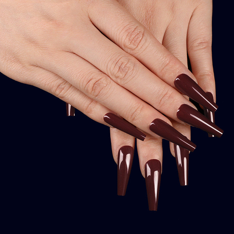 Colorful Nail Art Stickers - Coffin & Ballet Fake Nail Wraps Set