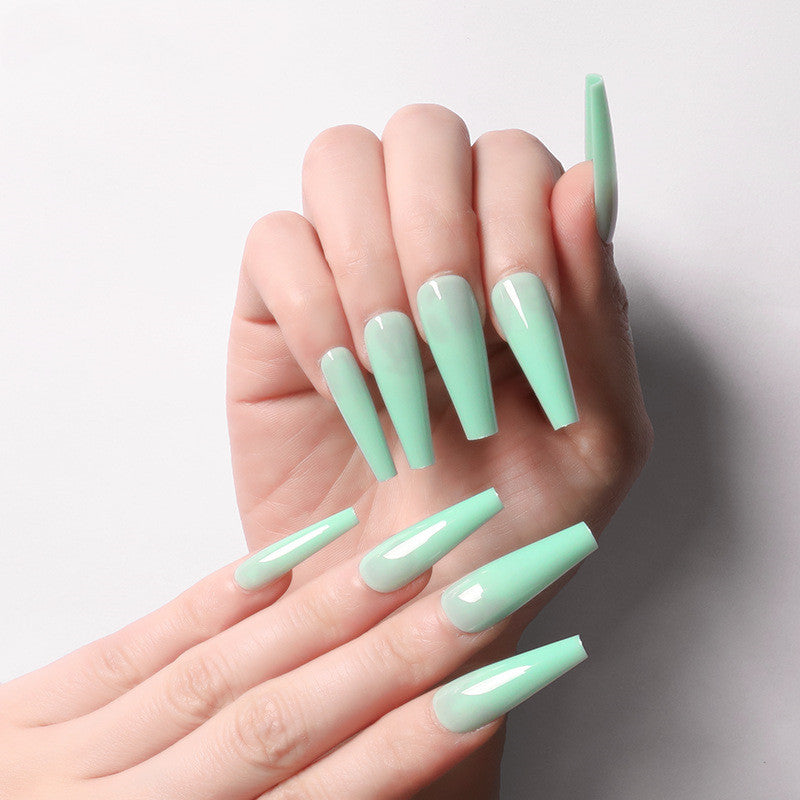 Colorful Nail Art Stickers - Coffin & Ballet Fake Nail Wraps Set