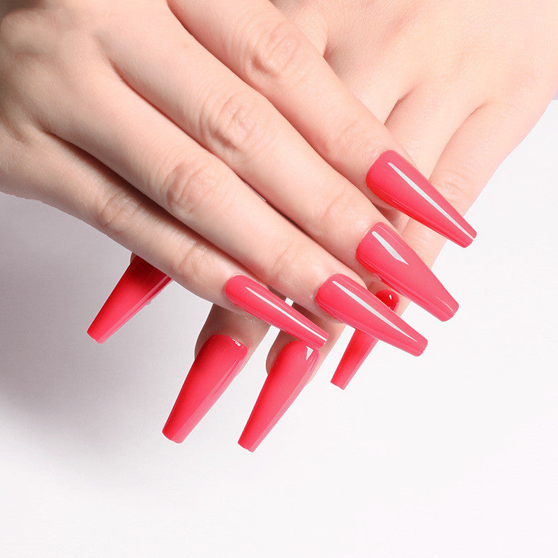 Colorful Nail Art Stickers - Coffin & Ballet Fake Nail Wraps Set