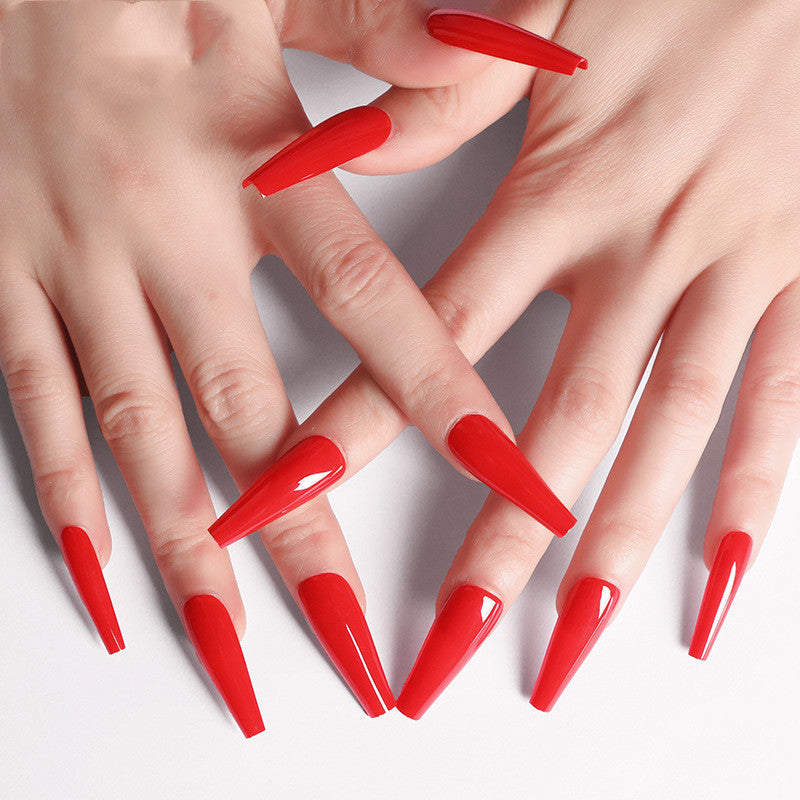 Colorful Nail Art Stickers - Coffin & Ballet Fake Nail Wraps Set