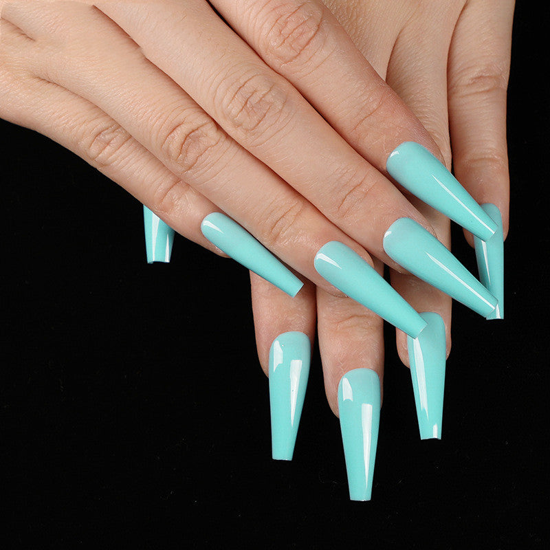 Colorful Nail Art Stickers - Coffin & Ballet Fake Nail Wraps Set