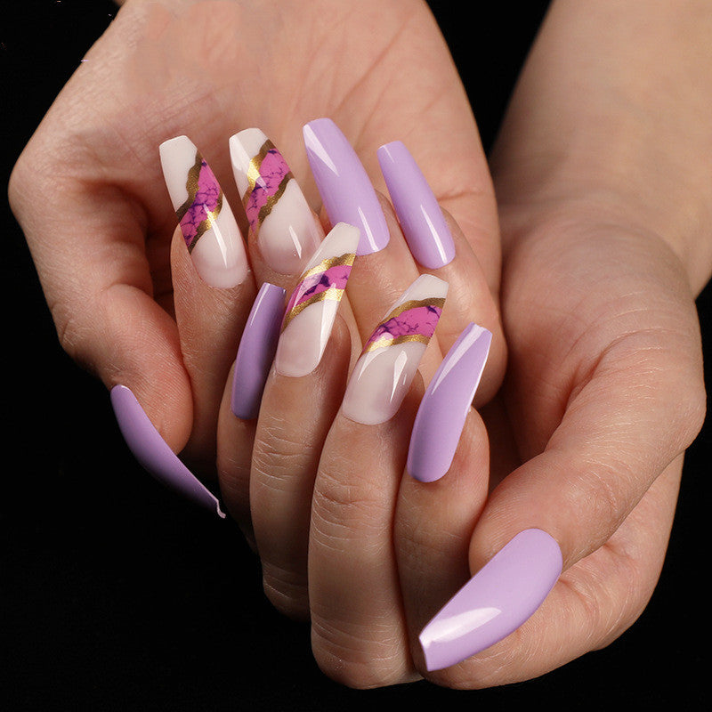 Dark Blue Nail Wraps - Long Wearing False Nail Patches for Nail Art