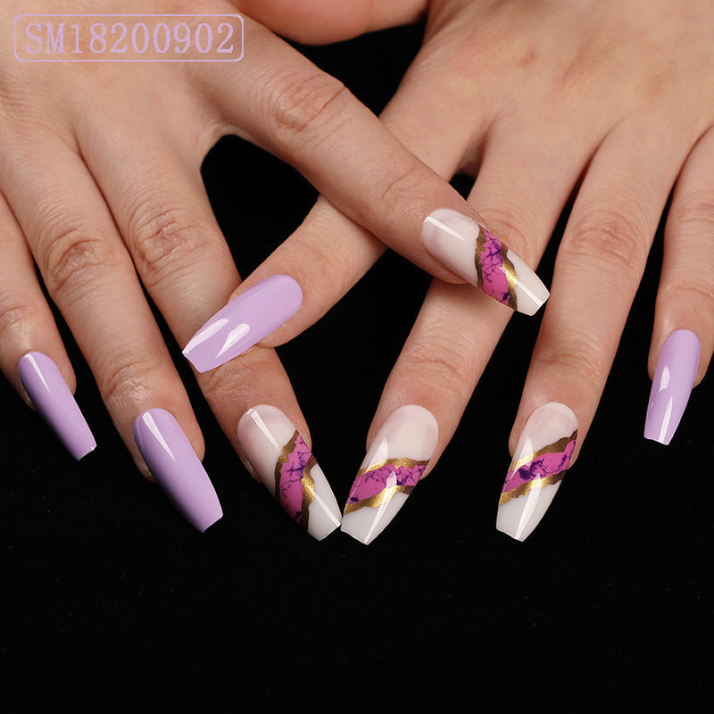 Dark Blue Nail Wraps - Long Wearing False Nail Patches for Nail Art