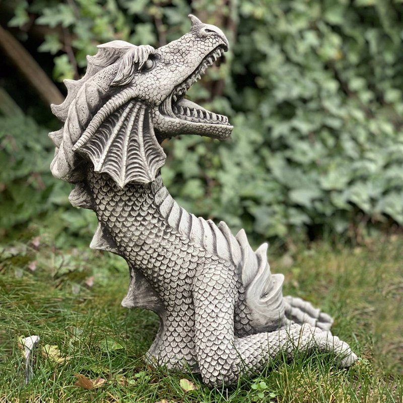 Dragon Garden Statue - Gothic Dragons Sculpture for Outdoor Decor