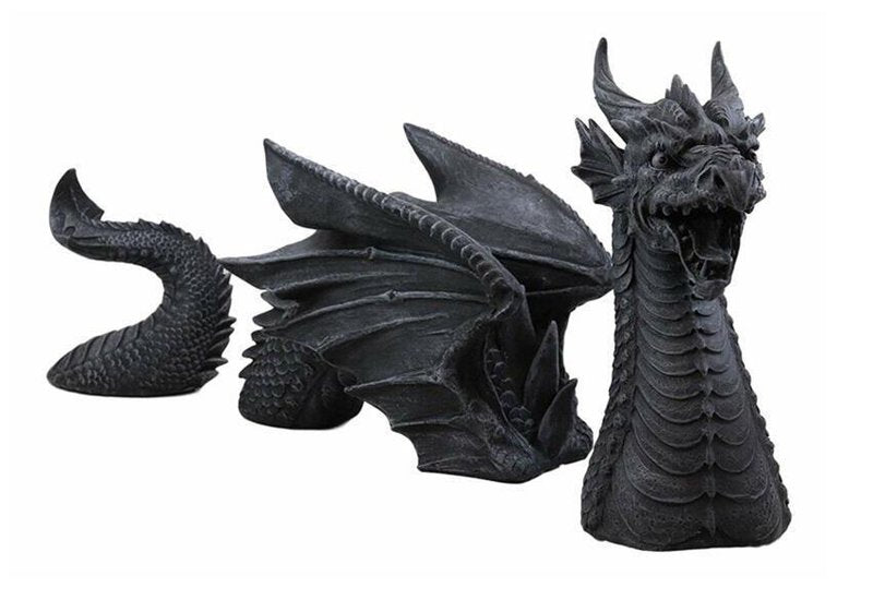 Dragon Garden Statue - Gothic Dragons Sculpture for Outdoor Decor