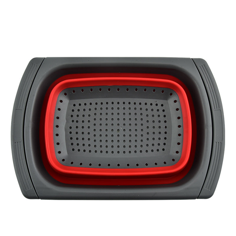 Foldable Silicone Drain Basket with Handles - Water Filter Mesh for Kitchen