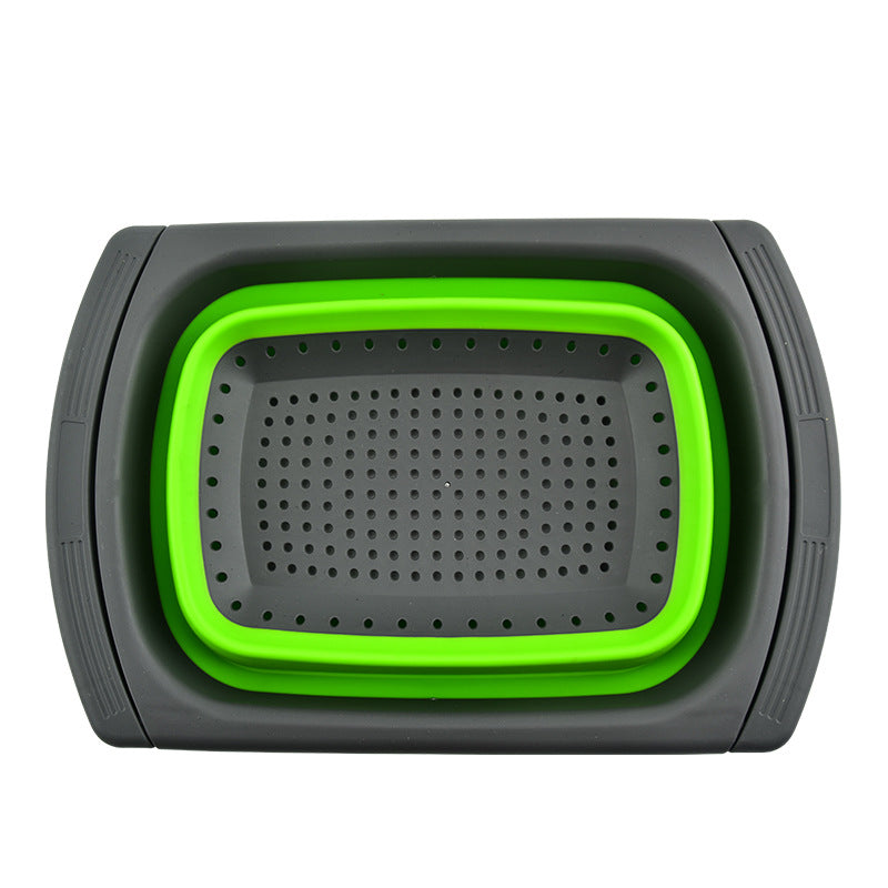 Foldable Silicone Drain Basket with Handles - Water Filter Mesh for Kitchen