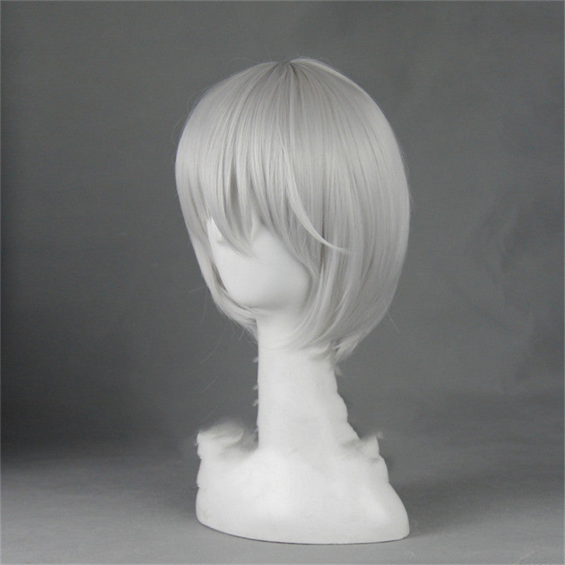 Silvery White Short Cosplay Wig for Girl - Synthetic High Temp Hair