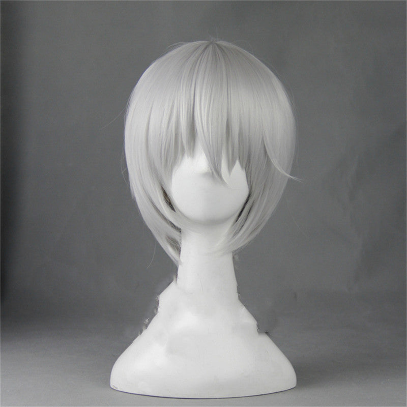 Silvery White Short Cosplay Wig for Girl - Synthetic High Temp Hair