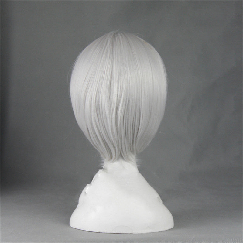 Silvery White Short Cosplay Wig for Girl - Synthetic High Temp Hair