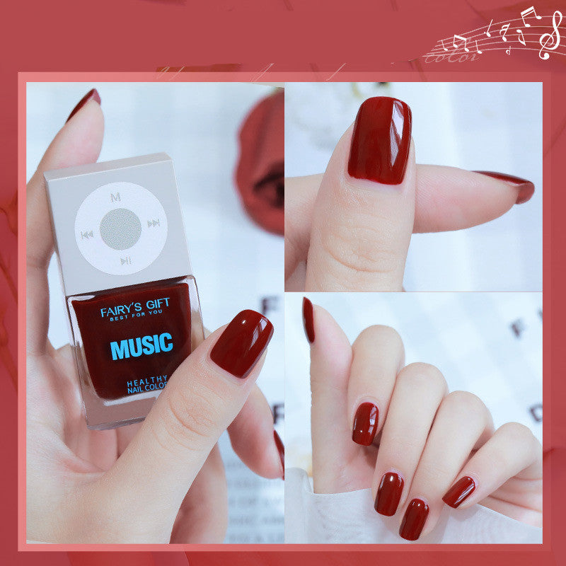 Odorless, Baking-Free Nail Polish - Non-Peel Oily Nail Lacquer, Cherry Color