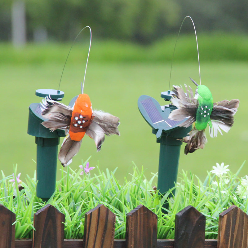 Solar Bird Garden Ornaments Feather Bird Decor for Lawn & Outdoors